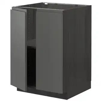 IKEA Metod Benkeskap m hylleplate/2 dører, svart/voxtorp mørk grå, 60x60 cm tilbud