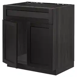 IKEA Metod Benkeskap f oppvaskkum 2dør/fr, svart/lerhyttan svartbeiset, 80x60 cm tilbud