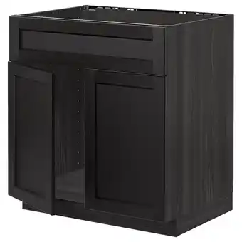 IKEA Metod Benkeskap f oppvaskkum 2dør/fr, svart/lerhyttan svartbeiset, 80x60 cm tilbud
