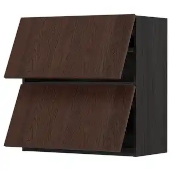 IKEA Metod Veggskap horisont m 2 vitrinedører, svart/sinarp brun, 80x80 cm tilbud