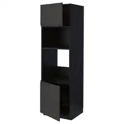 IKEA Metod Høyskap f ovn/mikro m 2 dører/hylle, svart/upplöv matt antrasitt, 60x60x200 cm tilbud