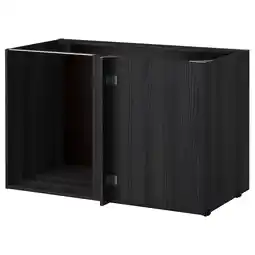IKEA Metod Benkehjørneskapstamme, tremønstret svart, 128x68x80 cm tilbud