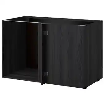 IKEA Metod Benkehjørneskapstamme, tremønstret svart, 128x68x80 cm tilbud