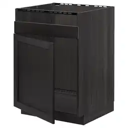 IKEA Metod Benkeskap, til havsen med 1 kum, svart/lerhyttan svartbeiset, 60x60 cm tilbud