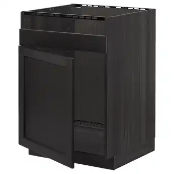 IKEA Metod Benkeskap, til havsen med 1 kum, svart/lerhyttan svartbeiset, 60x60 cm tilbud