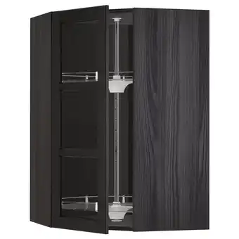 IKEA Metod Vegghjørneskap m karusell/vitrined, svart/lerhyttan svartbeiset, 68x100 cm tilbud