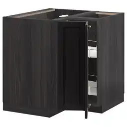 IKEA Metod Benkehjørneskap med karusell, svart/lerhyttan svartbeiset, 88x88 cm tilbud