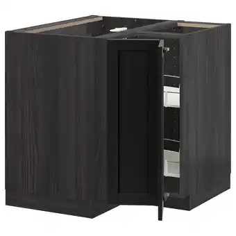IKEA Metod Benkehjørneskap med karusell, svart/lerhyttan svartbeiset, 88x88 cm tilbud