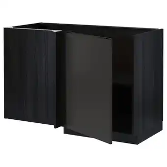 IKEA Metod Benkehjørneskap med hylle, svart/upplöv matt antrasitt, 128x68 cm tilbud