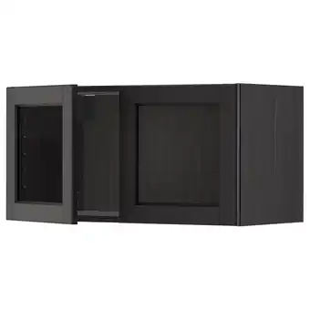 IKEA Metod Veggskap med 2 vitrinedører, svart/lerhyttan svartbeiset, 80x40 cm tilbud