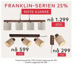 Skeidar Franklin pendel tilbud