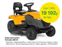 Felleskjøpet Stiga plentraktor Tornado 398 M tilbud