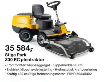 Felleskjøpet Stiga Park 300 RC plentraktor tilbud