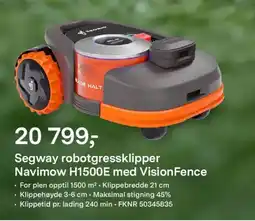 Felleskjøpet Segway robotgressklipper Navimow H1500E med Vision Fence tilbud