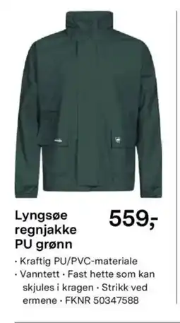 Felleskjøpet Lyngsøe regnjakke PU grønn tilbud