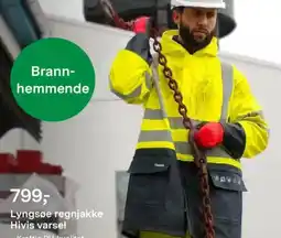 Felleskjøpet Lyngsøe regnjakke Hivis varsel tilbud