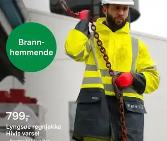 Felleskjøpet Lyngsøe regnjakke Hivis varsel tilbud