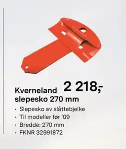 Felleskjøpet Kverneland slepesko tilbud