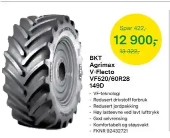 Felleskjøpet BKT Agrimax V-Flecto VF520/60R28 149D tilbud
