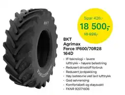 Felleskjøpet BKT Agrimax Force IF600/70R28 164D tilbud
