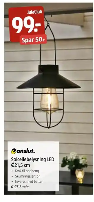 Jula Solcellebelysning LED tilbud
