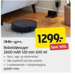 Jula Robotstøvsuger 2600 mAh 120 min tilbud