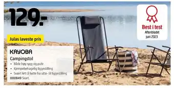 Jula KAYOBA Campingstol tilbud