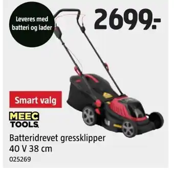 Jula MEEC TOOLS Batteridrevet gressklipper tilbud