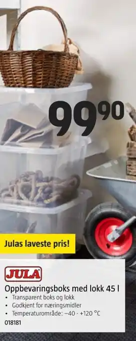 Jula Oppbevaringsboks med lokk tilbud