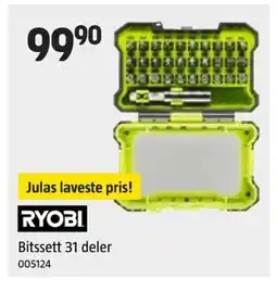 Jula RYOBI Bitssett 31 deler tilbud