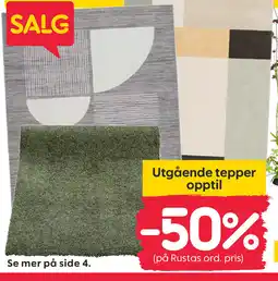 Rusta Utgående tepper tilbud