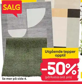 Rusta Utgående tepper tilbud