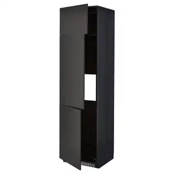 IKEA Metod Høyskap f kjøleskap/fryser+ 3 dører, svart/nickebo matt antrasitt, 60x60x220 cm tilbud