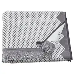 IKEA FjÄllstarr Badehåndkle, hvit/grå, 70x140 cm tilbud