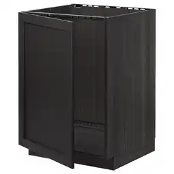 IKEA Metod Benkeskap for oppvaskkum, svart/lerhyttan svartbeiset, 60x60 cm tilbud