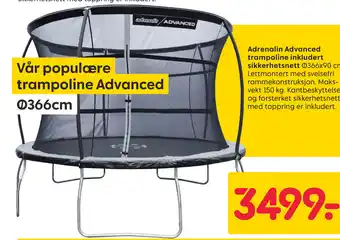 Rusta Adrenalin Advanced trampoline inkludert sikkerhetsnett tilbud
