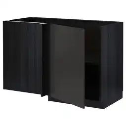 IKEA Metod Benkehjørneskap med hylle, svart/nickebo matt antrasitt, 128x68 cm tilbud