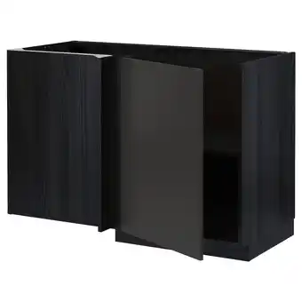 IKEA Metod Benkehjørneskap med hylle, svart/nickebo matt antrasitt, 128x68 cm tilbud