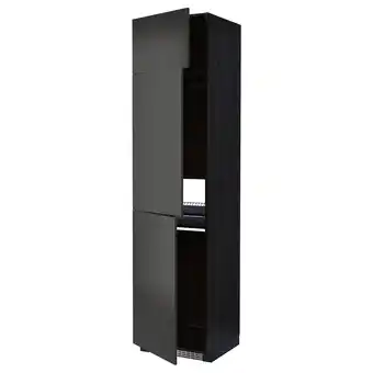 IKEA Metod Høyskap f kjøleskap/fryser+ 3 dører, svart/nickebo matt antrasitt, 60x60x240 cm tilbud