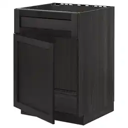 IKEA Metod Benkeskap f oppvaskkum dør/front, svart/lerhyttan svartbeiset, 60x60 cm tilbud