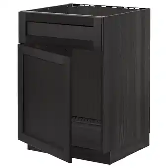 IKEA Metod Benkeskap f oppvaskkum dør/front, svart/lerhyttan svartbeiset, 60x60 cm tilbud
