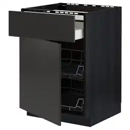IKEA Metod / maximera Bsk til platetopp/skuff/2 trådkurv, svart/nickebo matt antrasitt, 60x60 cm tilbud