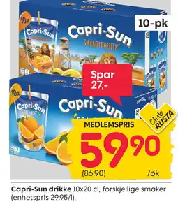 Rusta Capri-Sun drikke tilbud