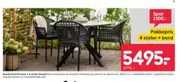 Rusta Rundt bord Florens + 4 stoler Amalfi tilbud