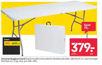 Rusta Sammenleggbart bord tilbud