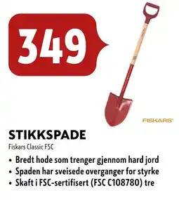 Byggmakker Stikkspade Fiskars Classic FSC tilbud