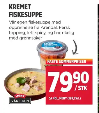 Meny Kremet fiskesuppe tilbud