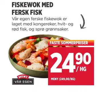 Meny Fiskewok med fersk fisk tilbud