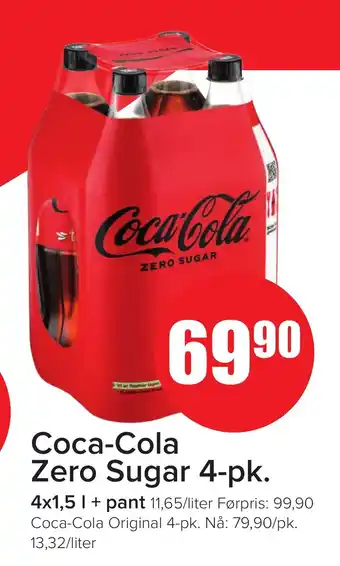 Spar Coca-Cola Zero Sugar 4-pk. tilbud