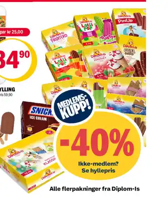 Coop Extra Alle flerpakninger fra Diplom-Is tilbud